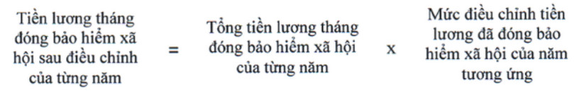 Mức điều chỉnh tiền lương, thu nhập tháng đã đóng BHXH - 2
