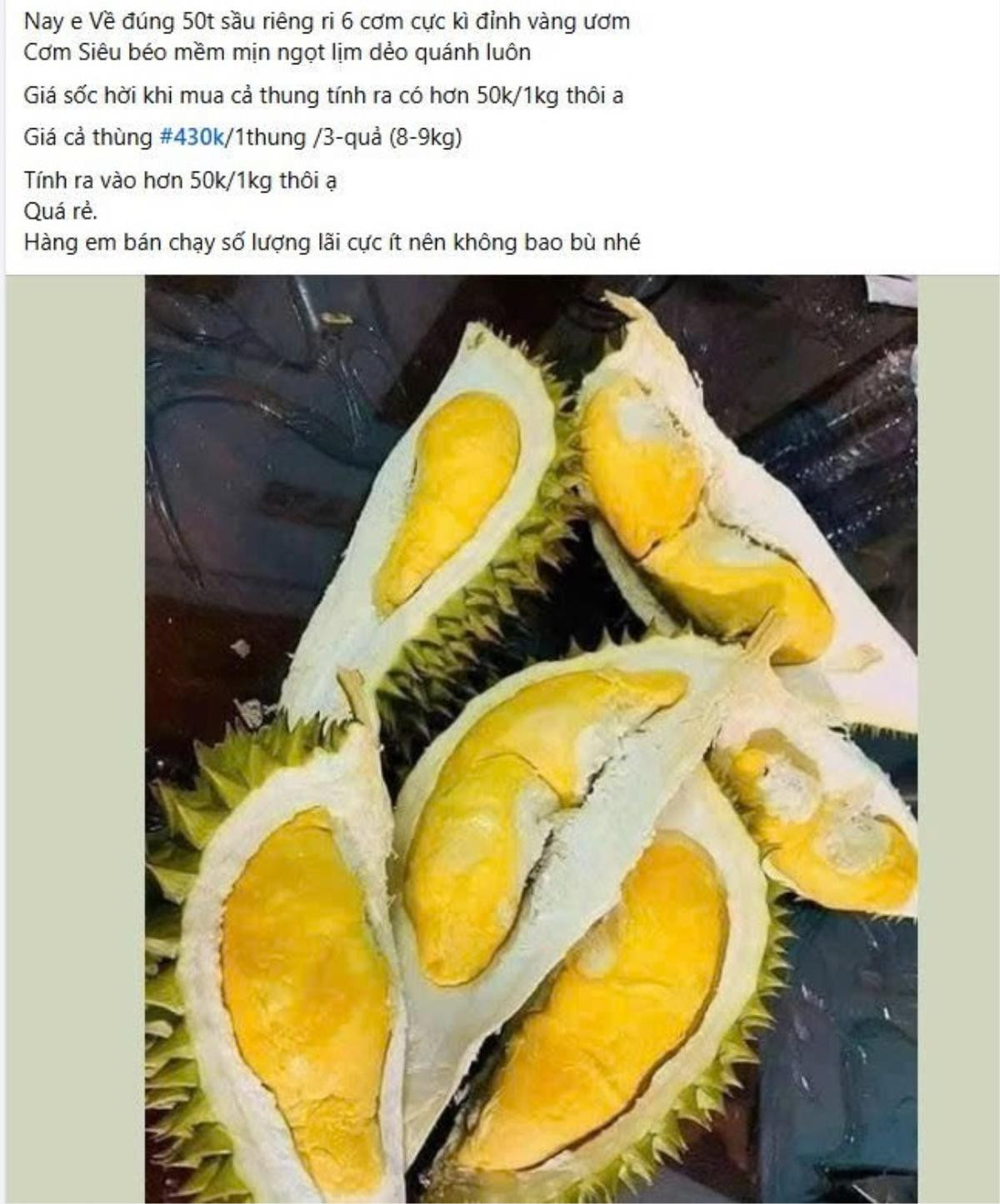 Đầu năm, sầu riêng 'giải cứu' giá rẻ giật mình chỉ 50.000 đồng/kg, thực hư thế nào? Ảnh 1