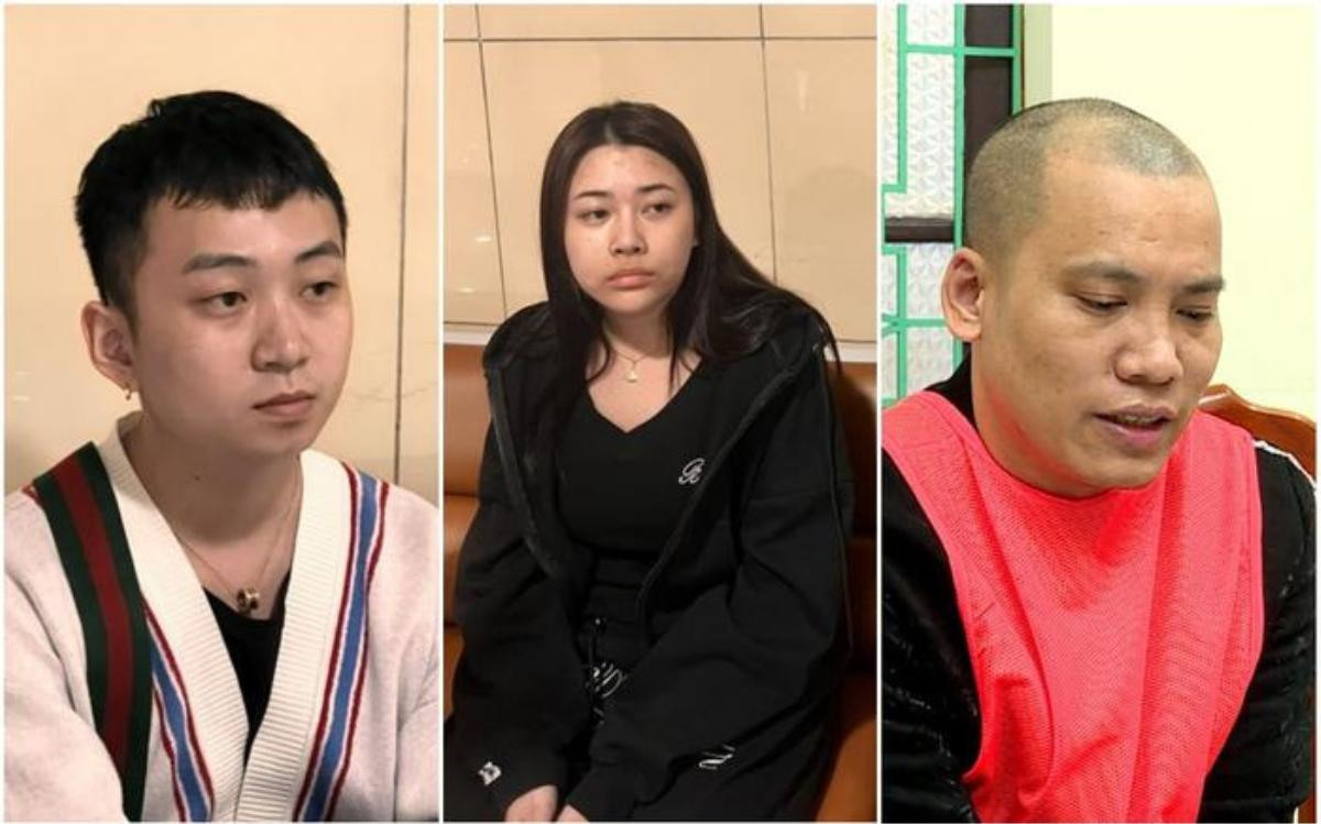 Các đối tượng quan trọng trong vụ án này: Đỗ Văn Nghĩa, Phạm Thị Huyền Trang và Nguyễn Văn Mạnh (từ trái sang phải).