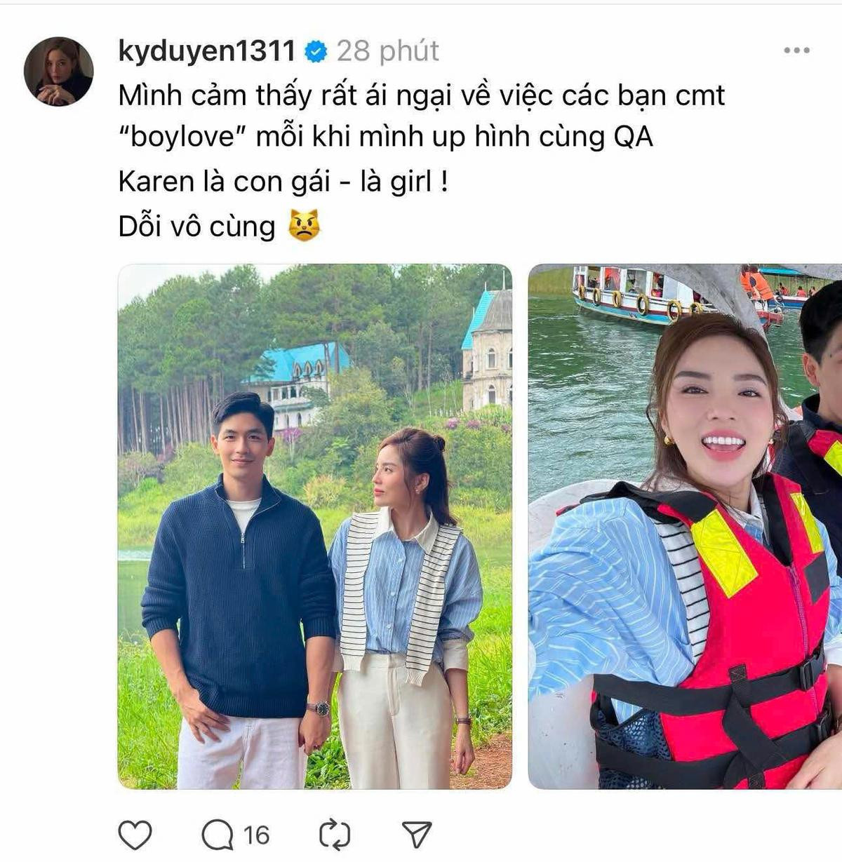 Kỳ Duyên lấn sân sang diễn xuất, có động thái lạ giữa lúc Minh Triệu đăng ảnh của cô. Ảnh: Instagram
