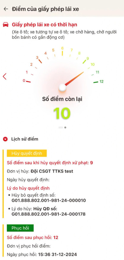Cách kiểm tra điểm bằng lái xe bị trừ qua ứng dụng VNeID - 4
