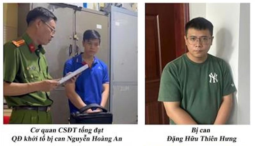 Các đối tượng tại cơ quan chức năng.