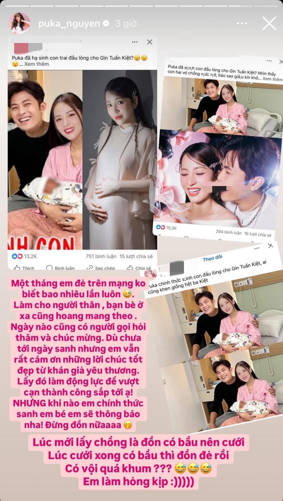 Puka lên tiếng làm rõ tin đồn đã sinh con. Ảnh: Chụp màn hình