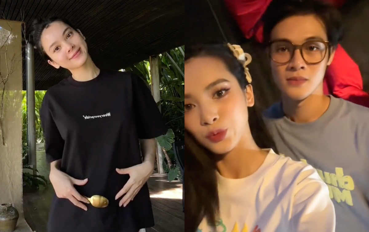 Quỳnh Lương tận hưởng cuộc sống bình yên, được bạn trai thiếu gia cưng chiều khi mang thai. (Ảnh: FBNV)