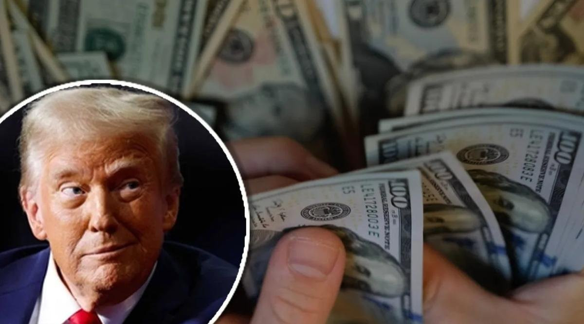 Ảnh tư liệu về ông Trump bên cạnh tờ tiền Nỹ - (Ảnh: NBC NewYork)