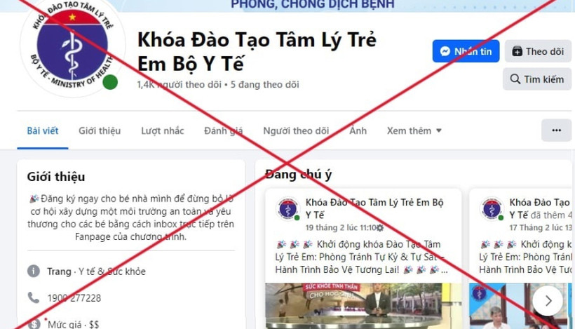Cảnh báo tình trạng mạo danh Bộ Y tế mở khóa đào tạo tâm lý cho trẻ