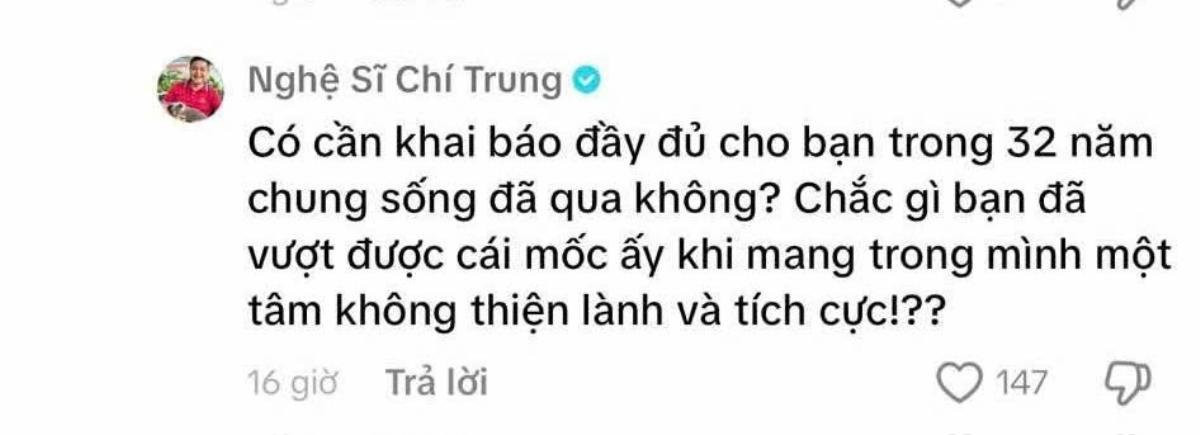 NSƯT Chí Trung đáp trả anti fan. Ảnh: Chụp màn hình