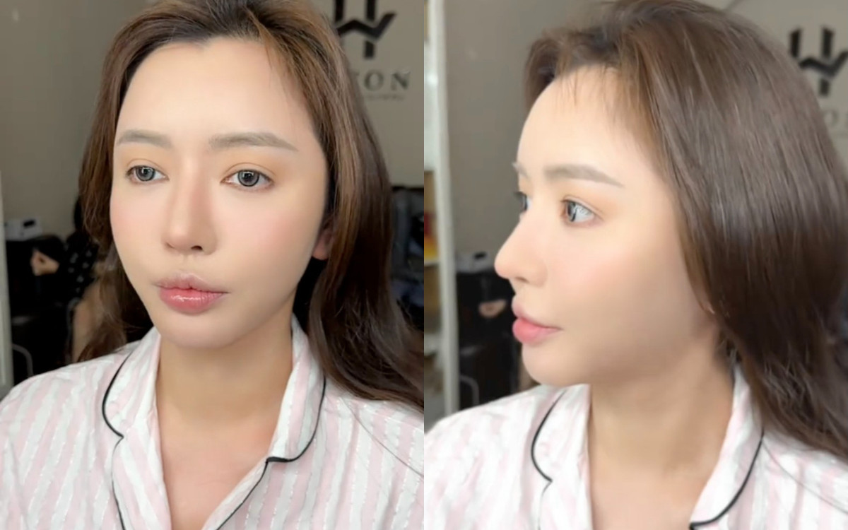 Bích Phương tự tin khoe khuôn mặt vừa mới thoa kem nền. Ảnh: TikTok hiwon91
