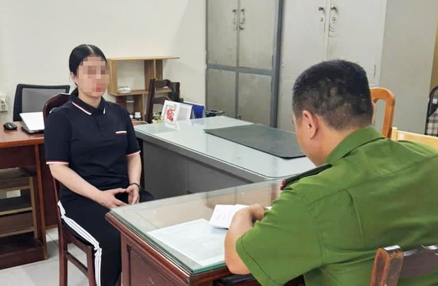 Nguyễn Thị Thanh Ngọc tại cơ quan điều tra.