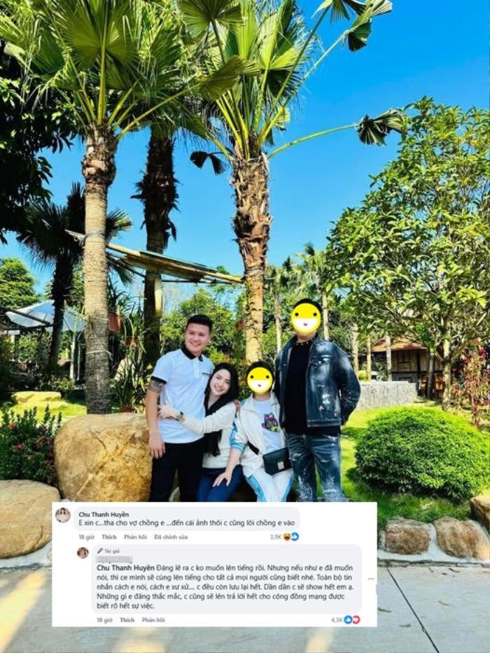 Chu Thanh Huyền phản ứng khi Quang Hải bị nhắc đến trong ồn ào. (Ảnh FBNV)