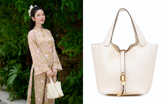 Một chiếc túi Hermes thứ 2 nổi bật trong tủ đồ của Chu Thanh Huyền là Hermès 2023 Clemence Picotin Lock & Lock 22 được bán với giá 115 triệu. Mẫu túi này thường được người đẹp kết hợp để diện những trang phục kín đáo, nữ tính. 