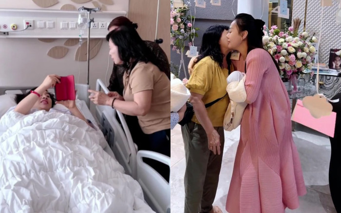 Từ khi yêu nhau đến lúc kết hôn rồi sinh con, Phương Oanh luôn chứng minh mối quan hệ thân thiết, gắn bó với mẹ chồng. (Ảnh: FBNV)