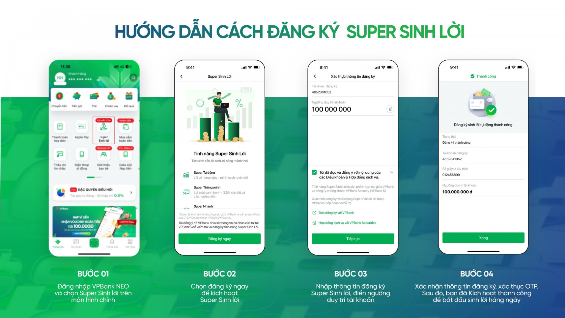 Một lần đăng ký - Tiền sinh tiền, lời sinh lời, sống thảnh thơi