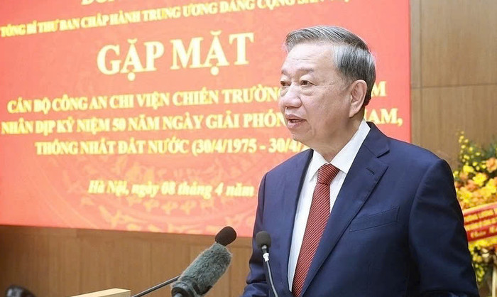 Tổng Bí thư Tô Lâm tại buổi gặp mặt.