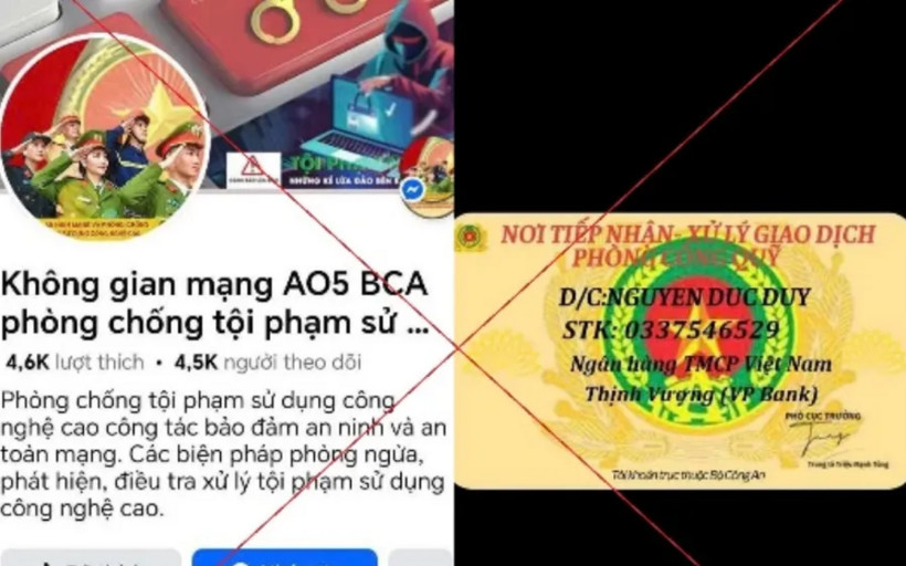 Facebook giả mạo Cục An ninh mạng và phòng, chống tội phạm sử dụng công nghệ cao.