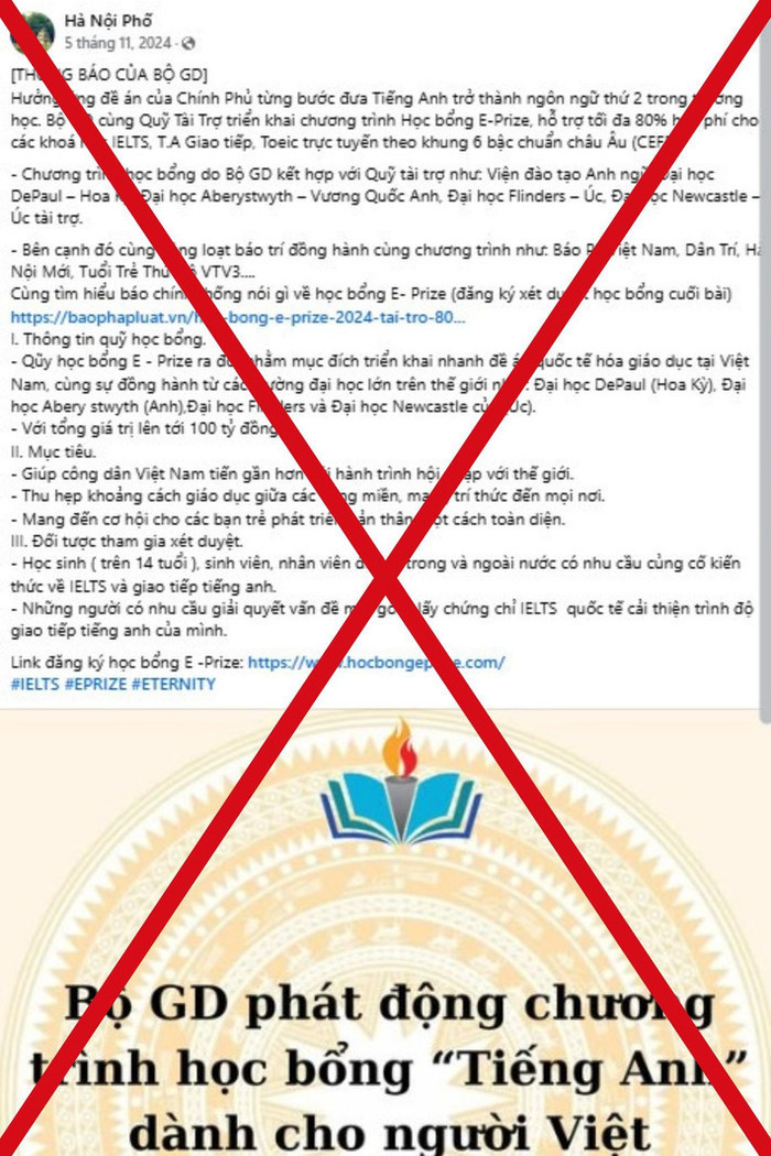 Bộ GD&ĐT cảnh báo thủ đoạn giả mạo học bổng tiếng Anh để lừa đảo Ảnh 1
