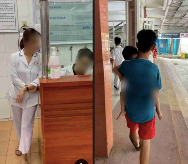 Hình ảnh bé trai bị tai nạn giao thông được đưa tới Bệnh viện Đa khoa tỉnh Nam Định cấp cứu nhưng bị yêu cầu phải đóng đủ tiền viện phí tạm ứng mới cấp cứu.