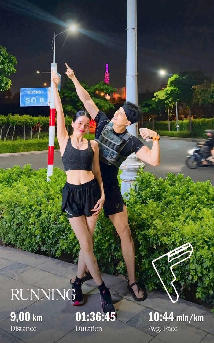 Lệ Quyên - Lâm Bảo Châu có niềm đam mê với việc rèn luyện sức khoẻ thông qua hoạt động thể chất. Ảnh: FBNV