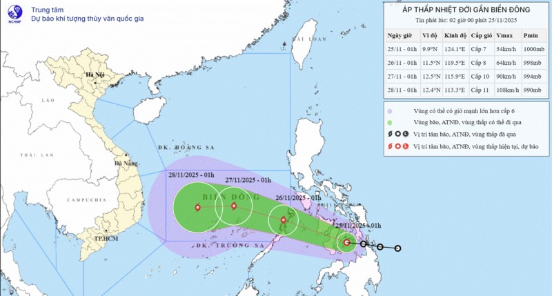 Ảnh: Trung tâm Dự báo Khí tượng Thuỷ văn Quốc gia