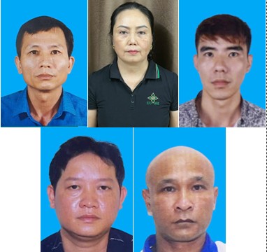 Các đối tượng liên quan. Ảnh: Công an TP Hải Phòng