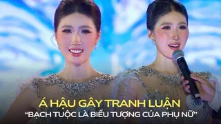 Thí sinh hoa hậu ví bạch tuộc là biểu tượng phụ nữ, gây tranh cãi vẫn đăng quang