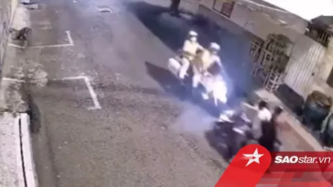 Tông vỡ yếm xe CSGT khi bị truy đuổi, nam thanh niên chở bạn gái vội tăng ga bỏ chạy thoát thân