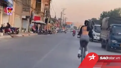 Ăn mặc 'mát mẻ' đi đạp xe giữa mùa đông, cô gái bị 'ném đá' dữ dội