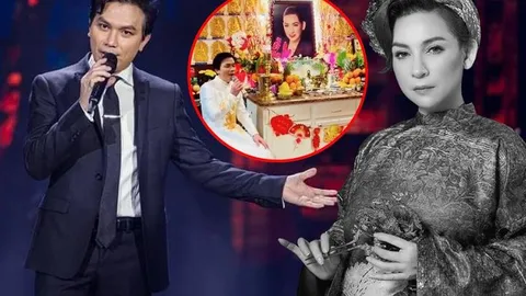 Clip: Mạnh Quỳnh gây xúc động ngày đầu năm khi diện áo dài ngồi hát bên cạnh di ảnh Phi Nhung