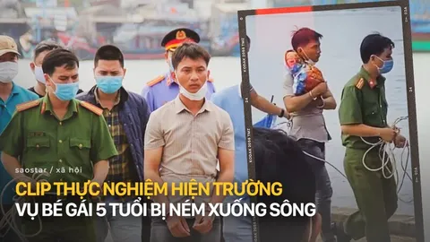 Clip: Thực nghiệm hiện trường vụ bé gái 5 tuổi bị ném xuống sông, gương mặt ông bố tỉnh bơ đến rùng mình