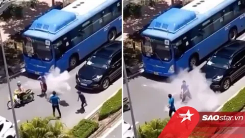 Vác bình chữa cháy đi đánh nhau, phun trắng xoá và cái kết 'gió đổi chiều', cả phố ngoái nhìn