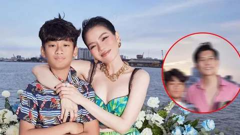 Con trai Lệ Quyên có biểu cảm lạ khi đứng cạnh Lâm Bảo Châu trong ngày sinh nhật