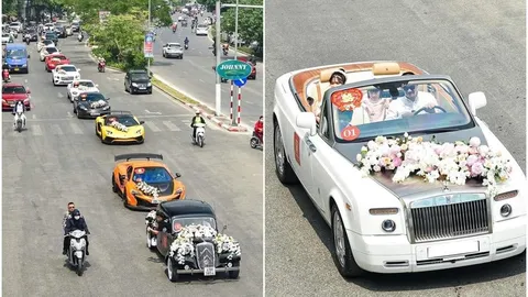 Dàn siêu xe hơn 200 tỷ đồng xuất hiện tại đám cưới gây sốt MXH, choáng hơn khi biết danh tính chú rể
