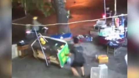 Clip: Thót tim cây bật gốc đè ngang xe máy