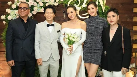 Bà xã cựu thành viên 365 đeo vòng cổ nửa tỉ trong ngày cưới, màn bắt hoa cưới độc lạ đến từ một nàng Hậu
