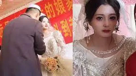 Chú rể tươi rói trong hôn lễ, cô dâu nước mắt lưng tròng vì bị ép cưới