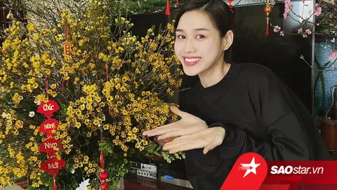 Đỗ Thị Hà mặc khéo léo sắp mâm ngũ quả, trang trí nhà ngập tràn sắc hoa