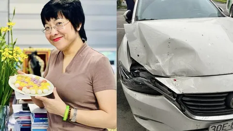 MC Thảo Vân gặp tai nạn giao thông trong lần đầu cầm lái xe ô tô