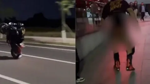 Clip: Thể hiện bốc đầu xe máy, thanh niên đi ngay "bàn tọa"