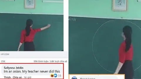 Dân mạng quốc tế trầm trồ trước khả năng vẽ hình tròn bằng tay không của giáo viên Việt Nam