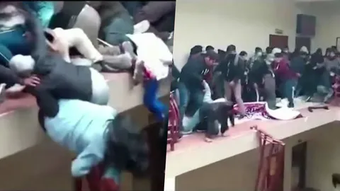 Đám đông sinh viên chen nhau khiến lan can tầng 4 bất ngờ gãy, ít nhất 7 người ngã xuống đất tử vong