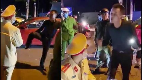 Bị yêu cầu đo nồng độ cồn, thầy giáo thách CSGT đánh nhau với mình, liên tục hô: 'Tao không sợ COVID'