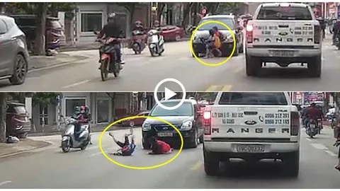 Clip: Dắt tay nhau chạy băng qua đường, 2 bé gái bị ô tô tông trúng