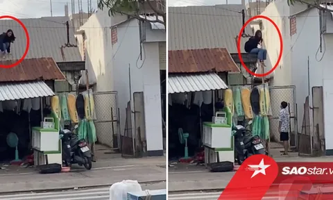 Gái xinh vượt nóc nhà như phim hành động, 'trốn đi chơi' với bạn trai gặp ngay 'bà hàng xóm' quay clip
