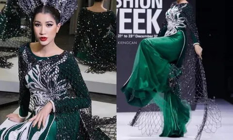 Trang Trần xử lý sự cố khi catwalk thế nào mà fan mỉa mai 'như gà mắc tóc'