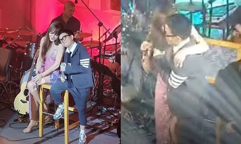 Thanh Hà lần đầu tiên công khai chuyện tình cảm với Phương Uyên: Tình tứ nắm tay, hôn nhau trên sân khấu