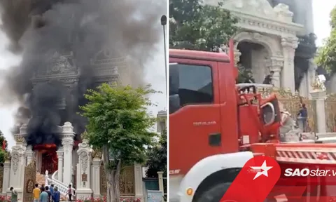 Xôn xao clip cháy lâu đài 'trăm tỷ', khói lửa bốc lên nghi ngút khiến nhiều người sợ hãi