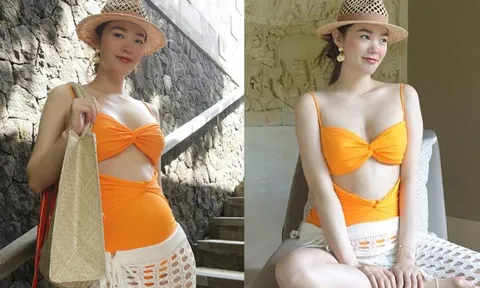 Mẹ bầu Minh Hằng nhập đường đua bikini ngày hè, nhan sắc 10 điểm còn thần thái thế nào?
