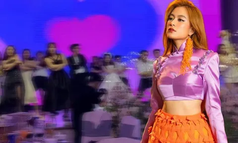 Hoàng Thùy Linh 'xuất hiện' tại đám cưới Việt Nam: Cô dâu, chú rể cùng khách mời lên sân khấu 'See Tình'!