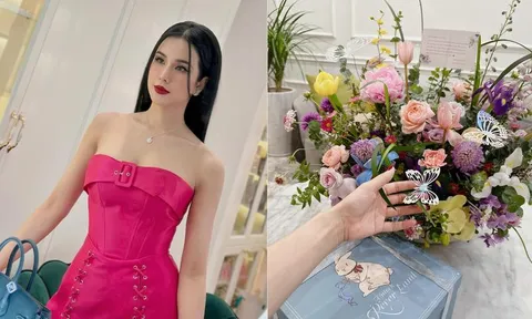 Giữa lùm xùm đời tư, Diệp Lâm Anh hạnh phúc đón nhận hoa từ một người đặc biệt