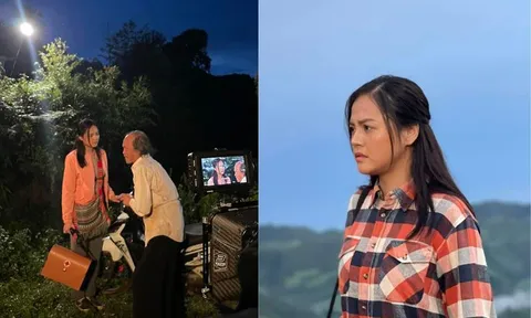 'My Sói' Thu Quỳnh mộc mạc trong hậu trường phim mới cùng Việt Anh